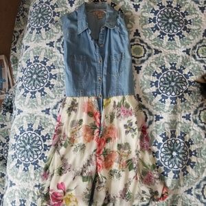 Denim and floral dress
